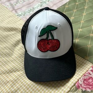 😁Cherry Sequin Trucker Hat
